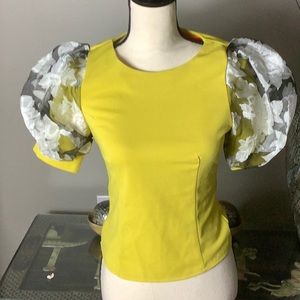 Women's Size S Xtaren’s Small Puff Sleeves Short Sleeve Floral Sleeves M…